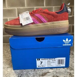 NEW Adidas Gazelle Bold Platform Red Lucid Fuchsia JH9665 Womens size 7 Sneakers